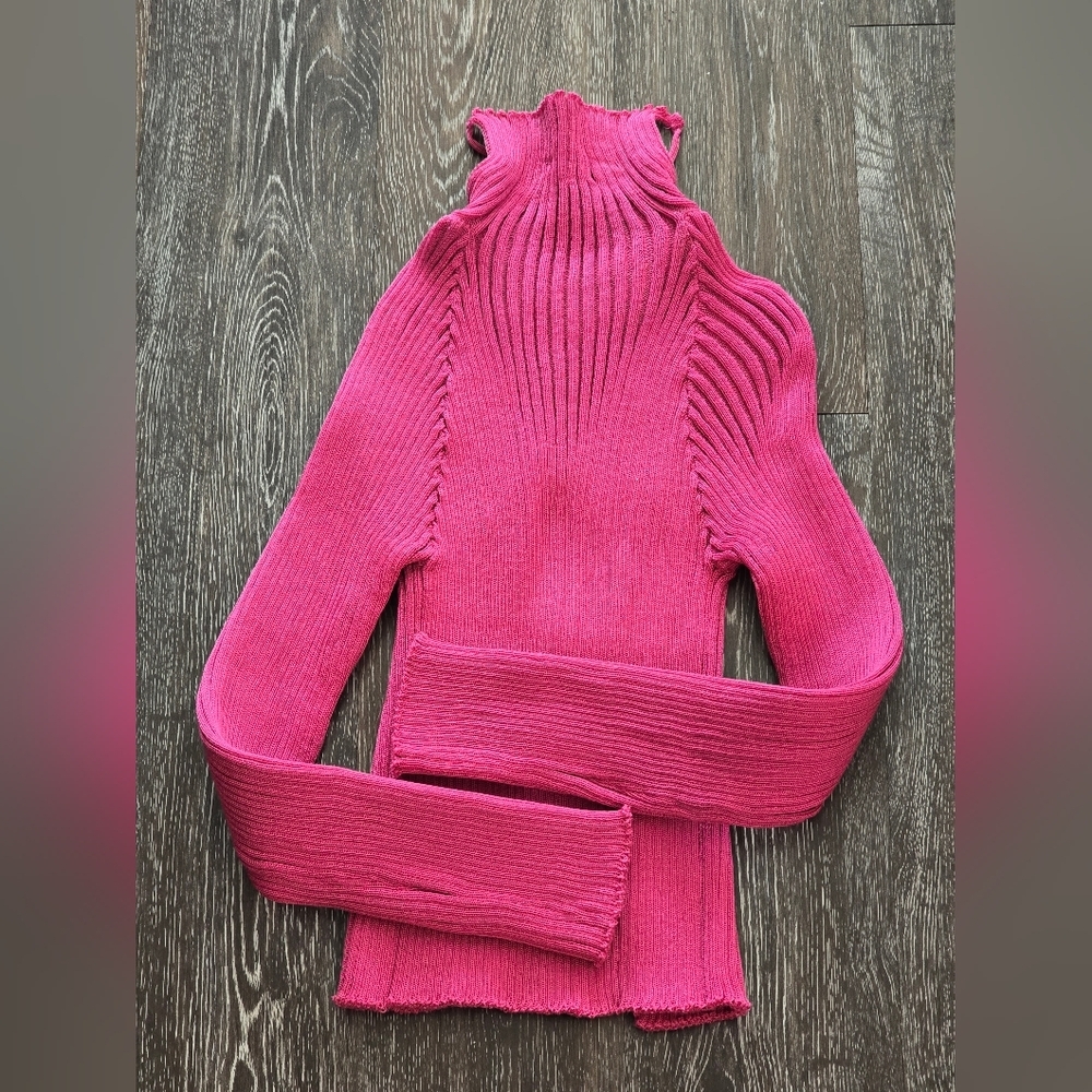 A. ROEGE HOVEPink Nylon & Cotton Cardigan In Berry size S - Picture 5 of 13